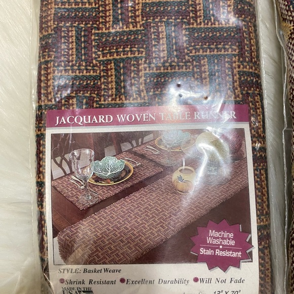 Jacquard table runners bundle of 2 13”x70” - Picture 3 of 7